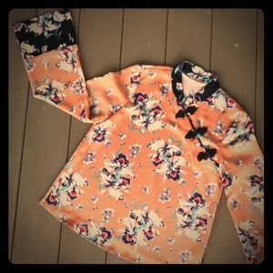 Zara - Flounce sleeve floral print blouse
